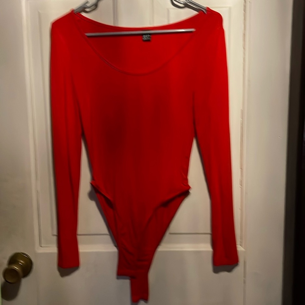 Red SHEIN bodysuit xs